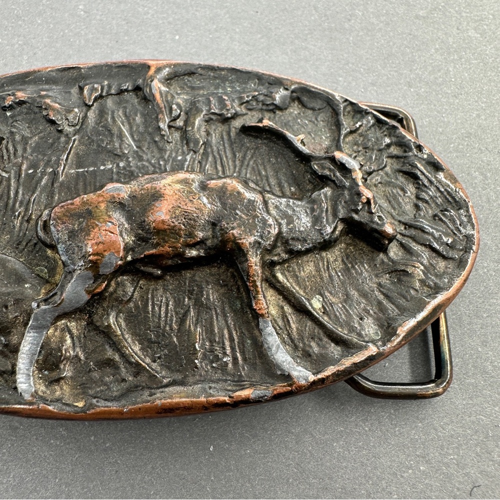 Vintage Oval Deer Belt Buckle - Picture 4 of 5